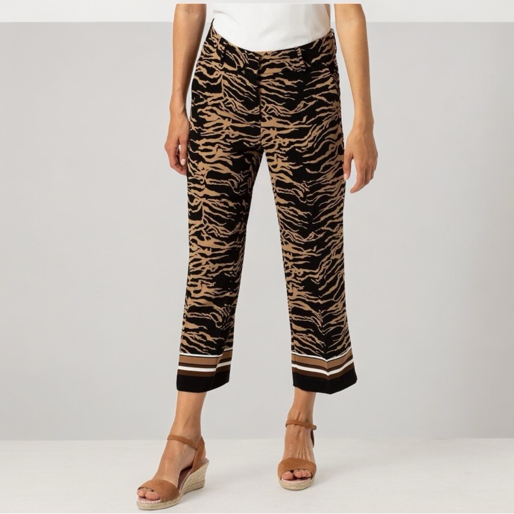 Cambio Claire Cropped Animal Print Trouser 34